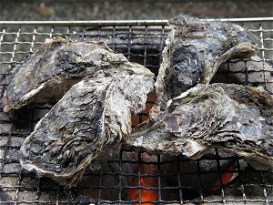 天然岩牡蠣を焼き牡蠣に1